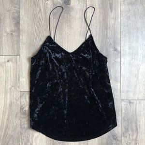 Velvet black top, thin straps